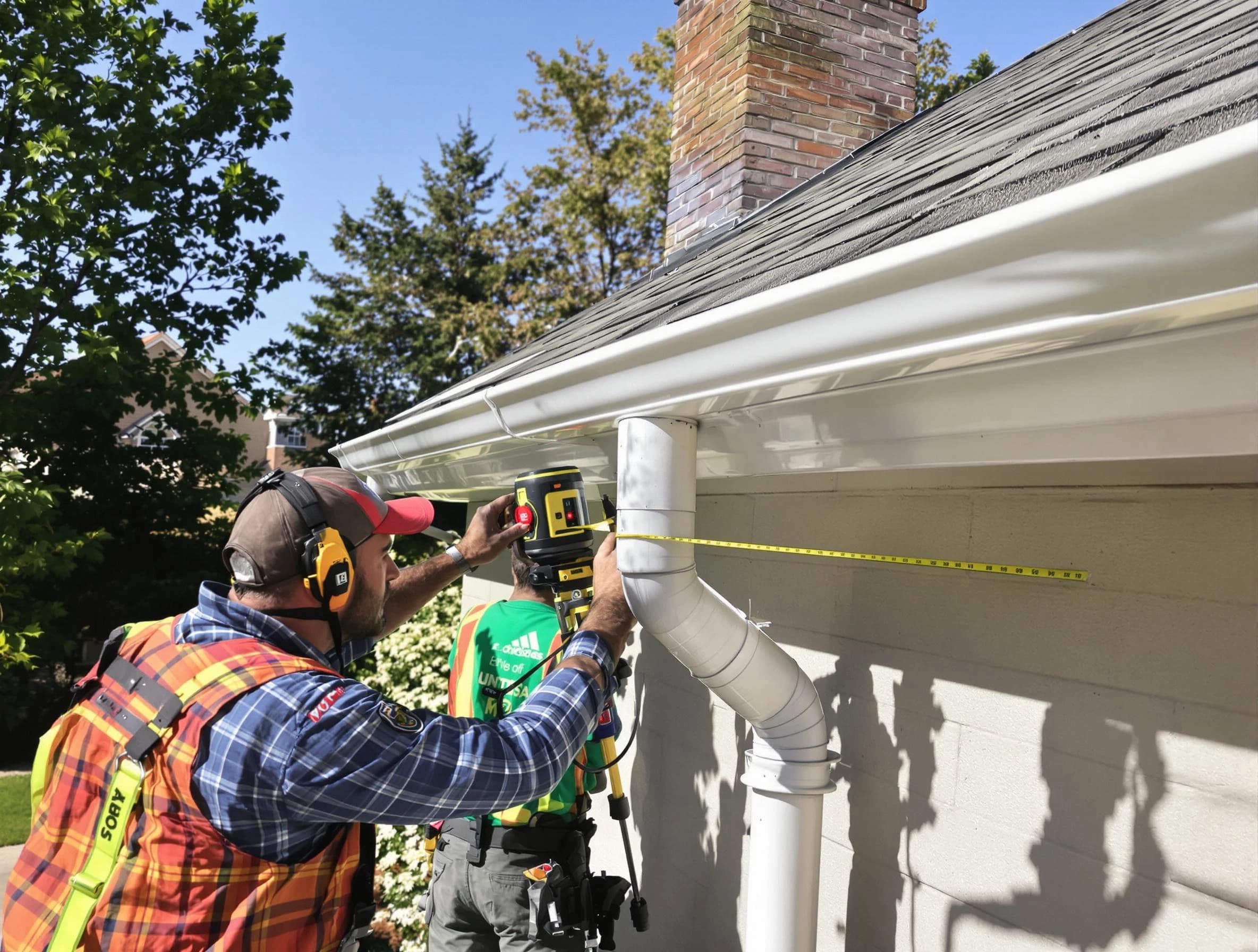 Willoughby Roofing Company installing downspouts at a property in Willoughby, OH